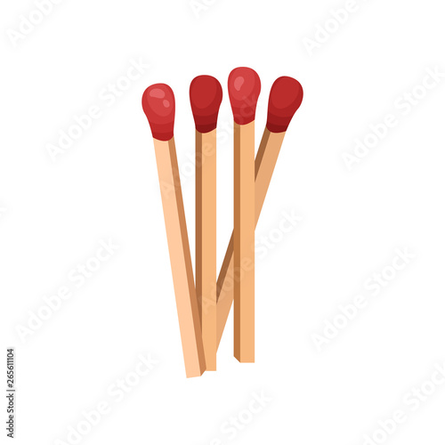 Several matches without a box. Vector illustration.