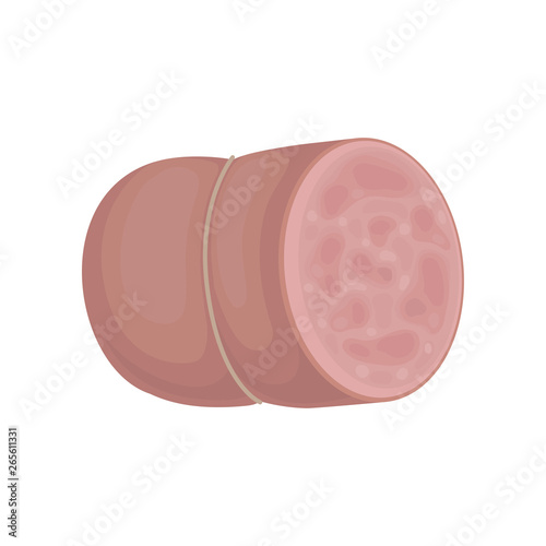 Sausage isolated on white background vector illustration.
