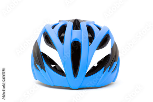 Blue cycling helmet