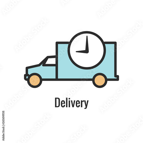 Shipping and Receiving Icon Set with Boxes, Warehouse, checklist, etc