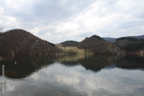 Fototapeta Naklejka Na Ścianę i Meble -  Landscape of a beautiful Radoinja lake in Serbia
