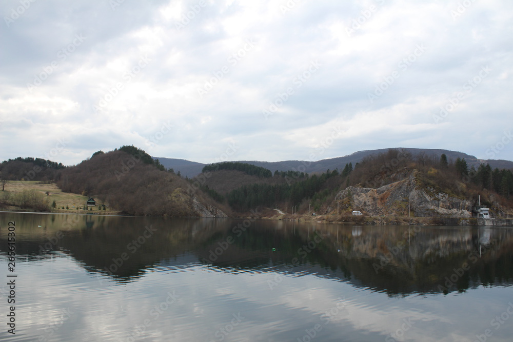 Landscape of a beautiful Radoinja lake in Serbia