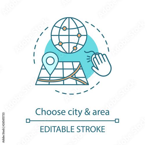 Choose city and area concept icon.