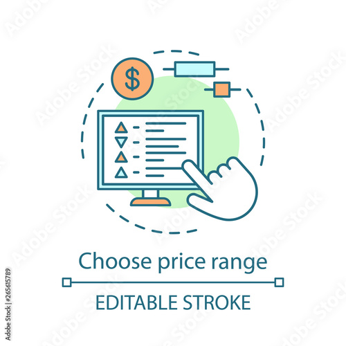 Choose price range concept icon
