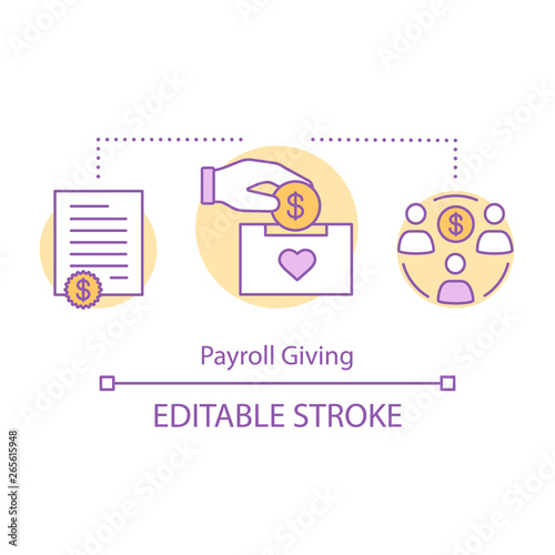 Payroll giving concept icon