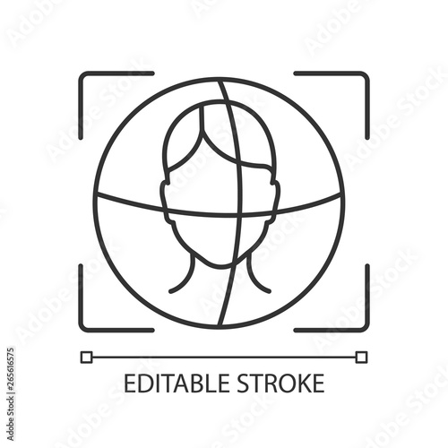 3d face ID scanner linear icon