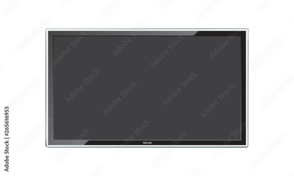 Modern Led TV screen with realistic reflection. Modern Led TV screen with realistic reflection.