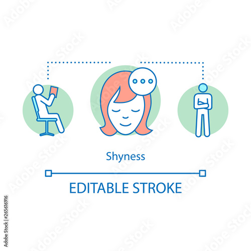Shyness concept icon