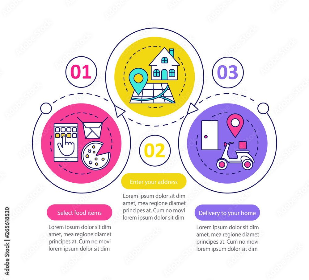 Food delivery vector infographic template Food delivery vector infographic template