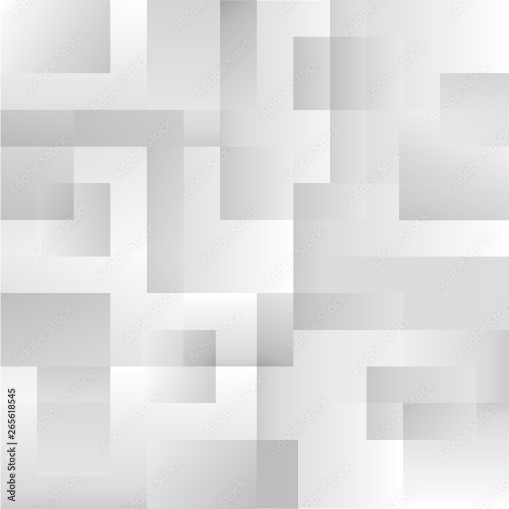 Squares abstract white and grey background