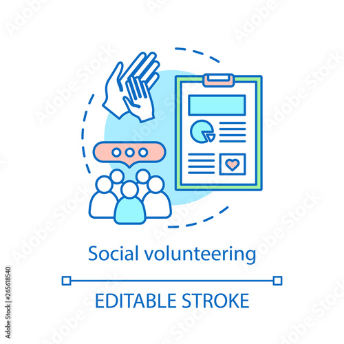 Social volunteering concept icon