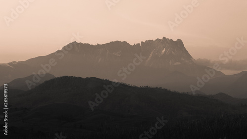 Mount Kinabalu in Monochrome photo