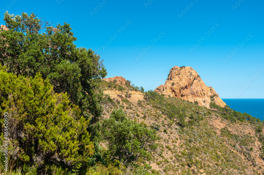 Mountain landscape in the Massif de l'Ésterel near Antheor