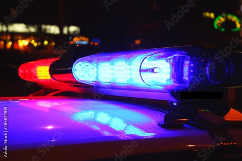 Police lights by night 