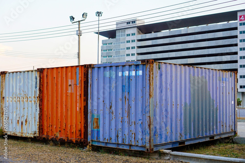 row of cargo containers