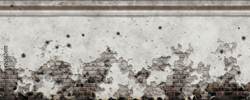 Weathered wall with bullet holes background photo