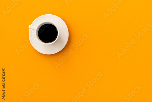 space coffee on yellow background