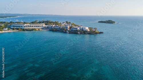 Aerial Images of Jamaica Negril Carribean Beach Sand Ocean Sunset Vacation