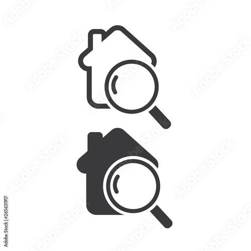 Home search Icon set - Vector