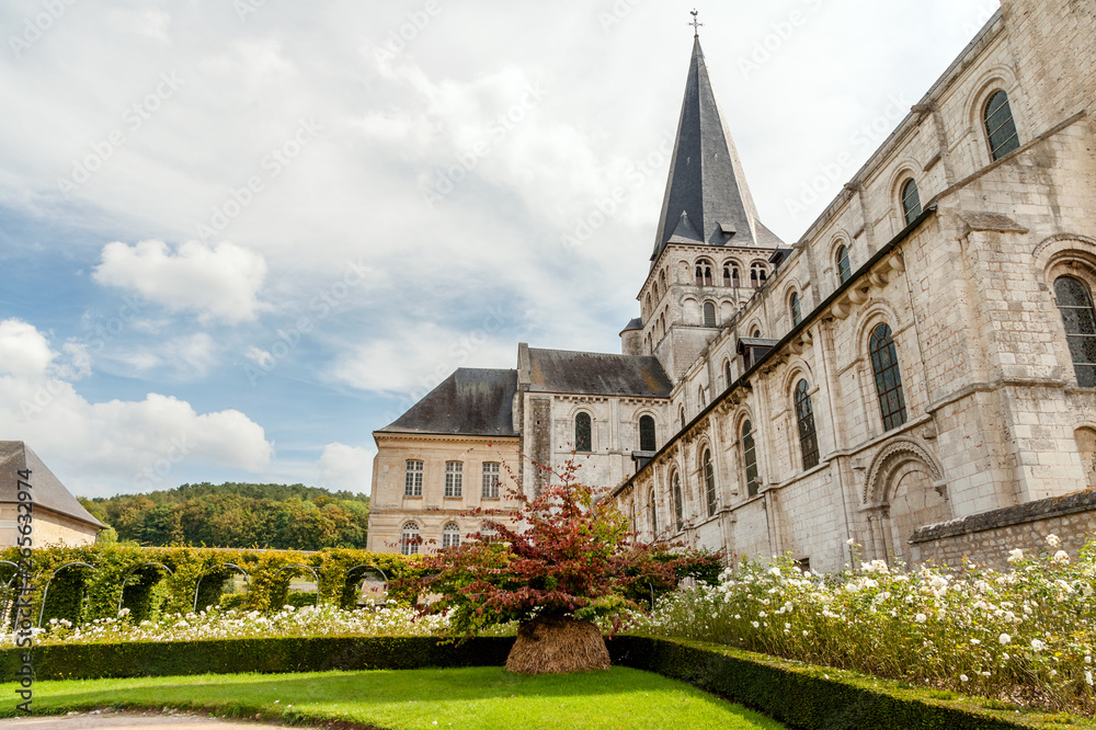 Obraz premium Medieval Saint Georges de Boscherville Abbey founded in XII century in Normandy, France