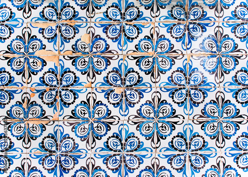 Pared de azulejos típicos portugueses.