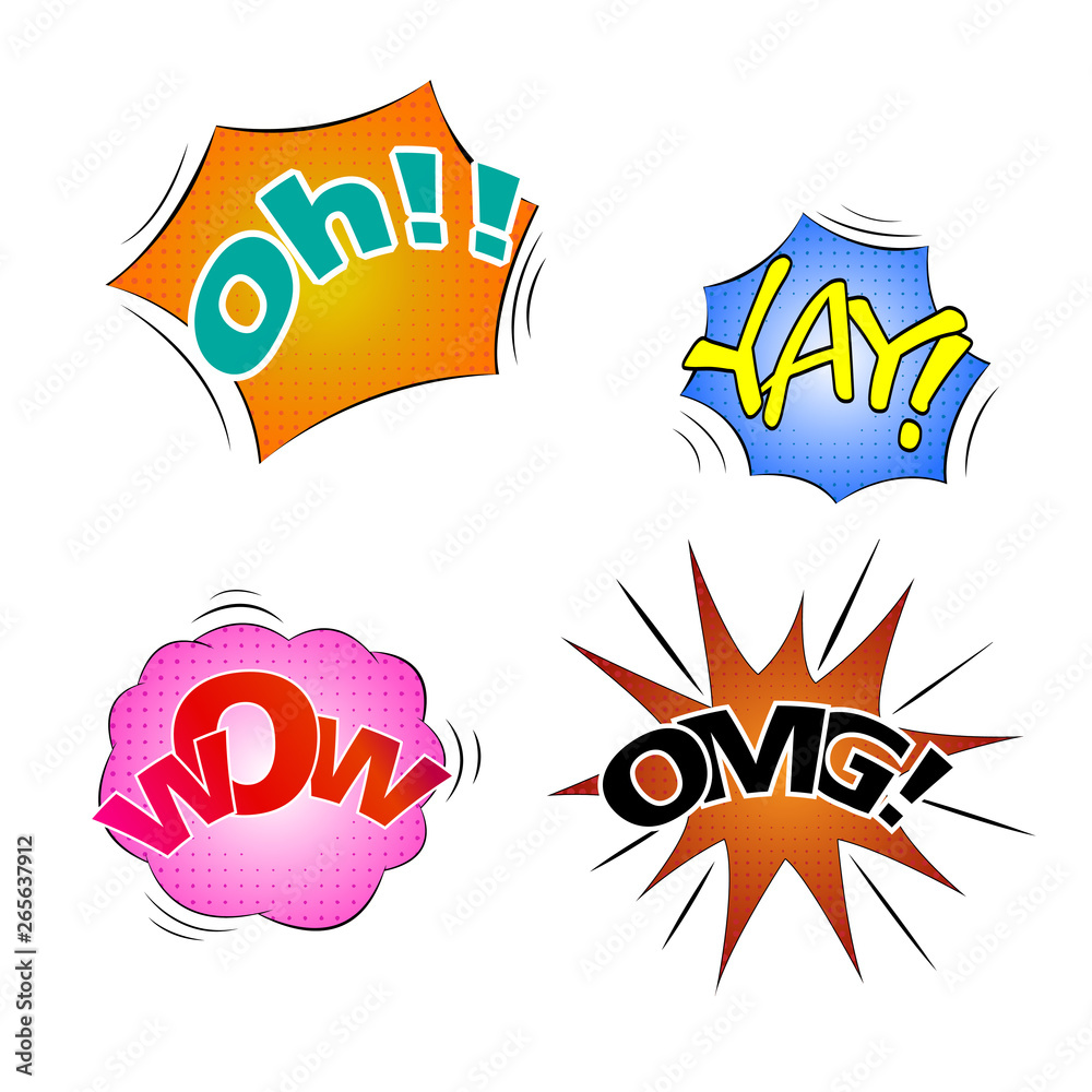 Obraz premium vector illustration cloud of four colorful effect bubbles