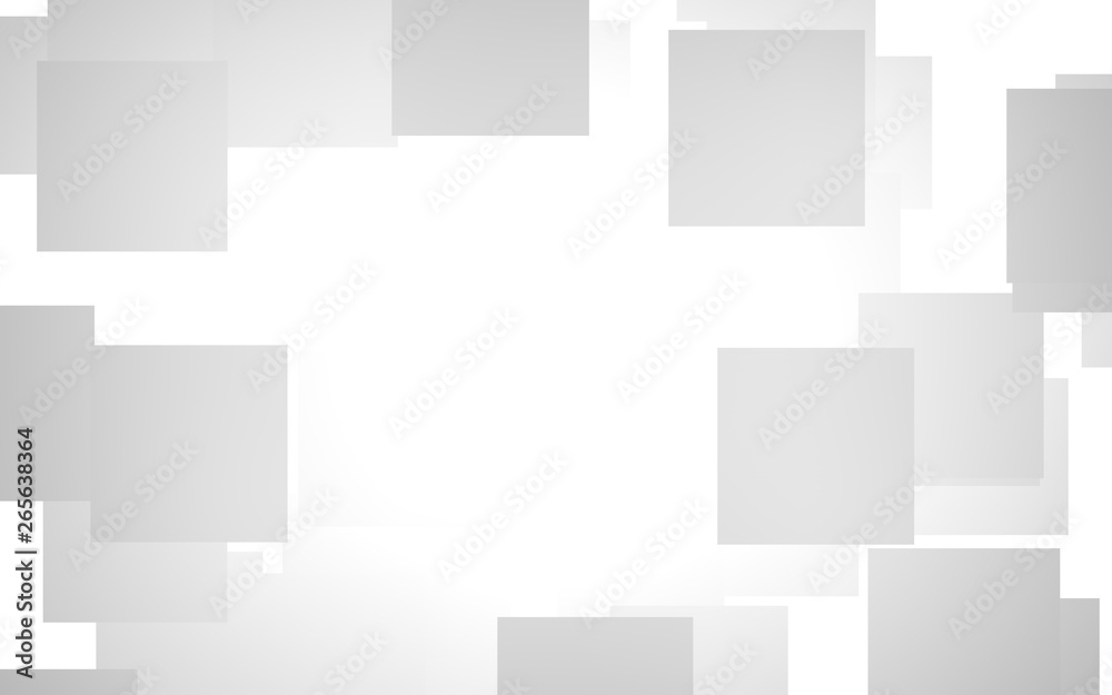 White abstract background. Misty backdrop with grey squares. 3D illustration