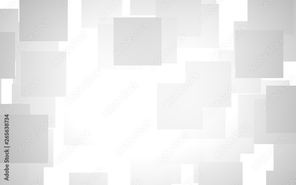 White abstract background. Misty backdrop with grey squares. 3D illustration