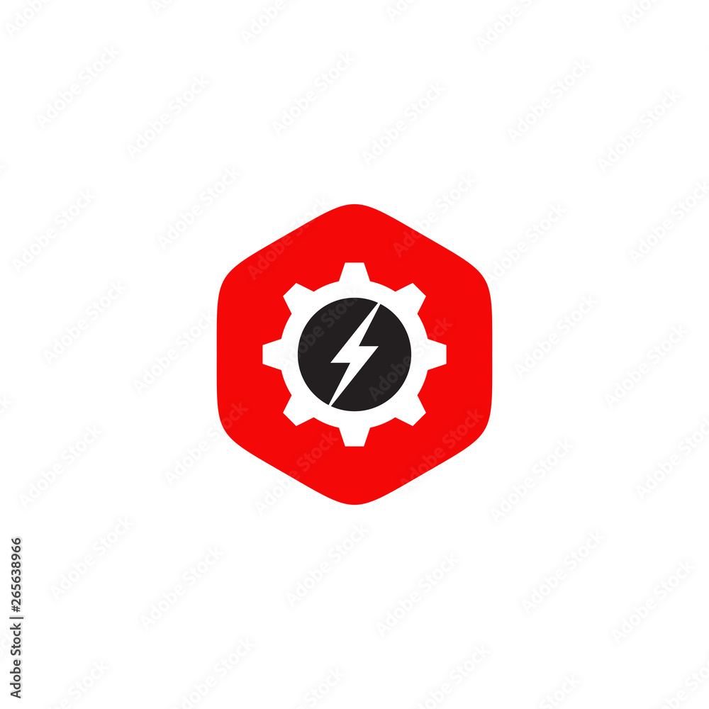 Industrial icon logo design with gear icon Industrial icon logo design with gear icon