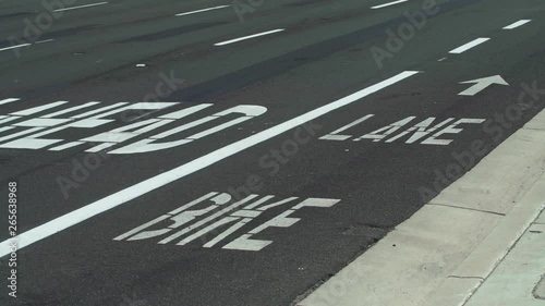 Bike Lane on City Street with Some Cars
