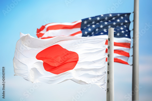 Flags of Japan and the USA