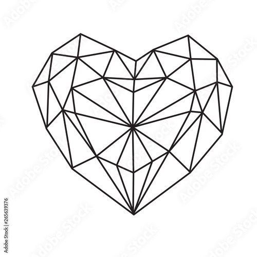 Abstract geometric heart vector illustration