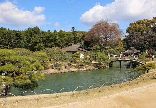 Korakuen Japanese Big garden in Okayama prefecture, Japan