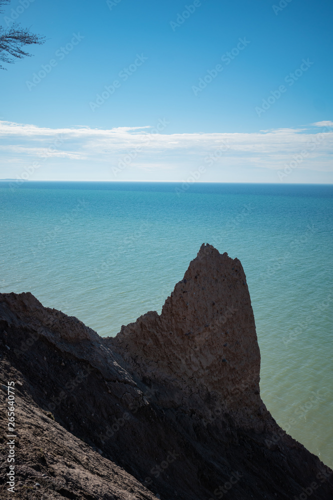 Rock formations overlooking sea