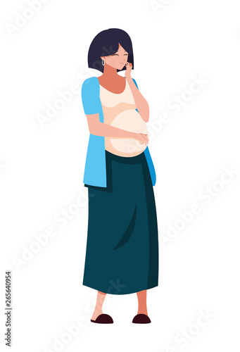 beautiful pregnancy woman character