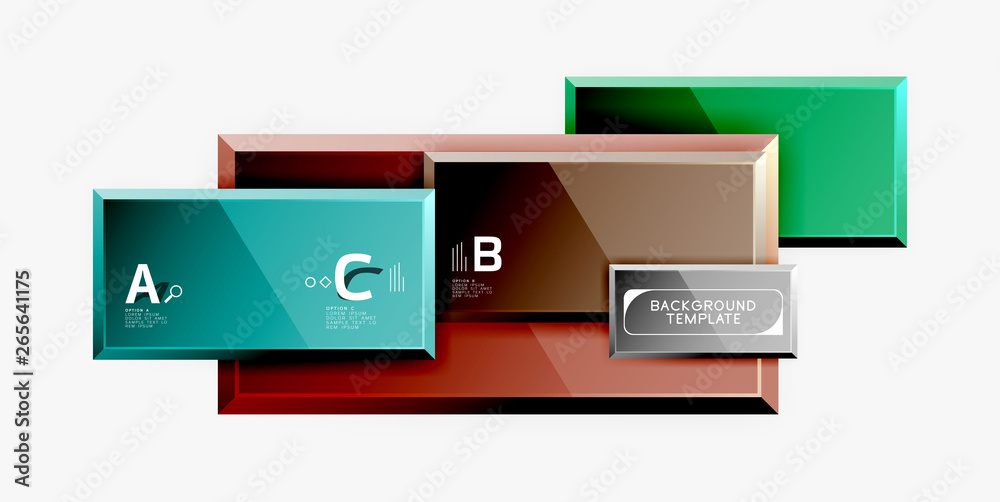 Geometrical design squares abstract banner, glossy shiny effects Geometrical design squares abstract banner, glossy shiny effects