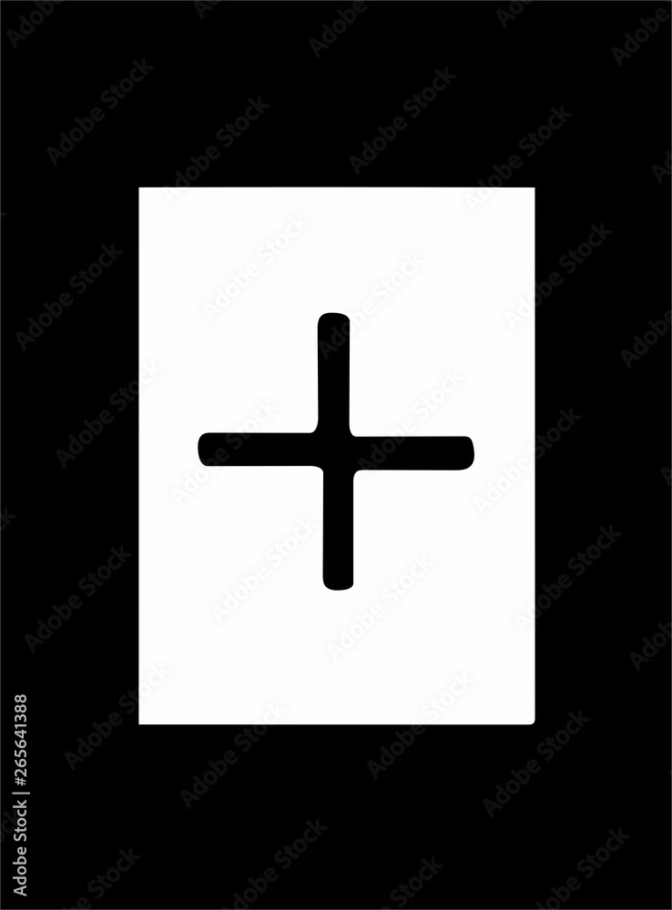 Ornate abstract black symbol on white background and black frame Ornate abstract black symbol on white background and black frame