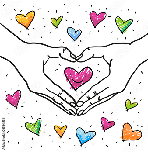 Hände umrahmen Herz - für Muttertag, Valentinstag, Hochzeit, Glückwunschkarten