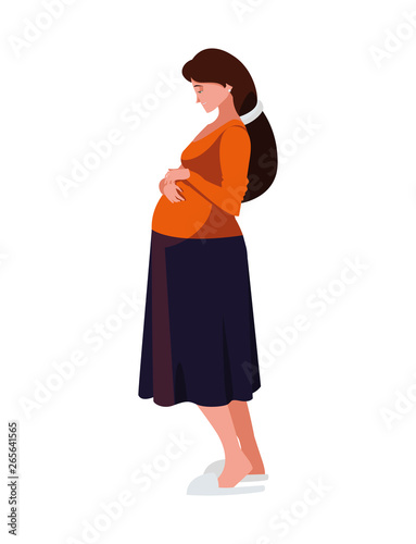 beautiful pregnancy woman character