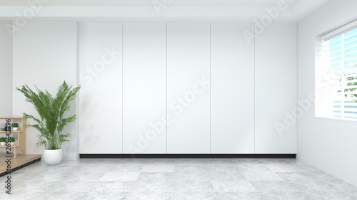 Fototapeta Naklejka Na Ścianę i Meble -  Empty clean white room interior background  3d illustration home designs,background home designs.