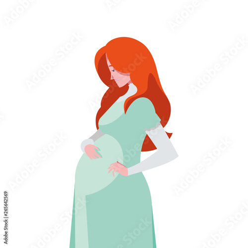 beautiful pregnancy woman character