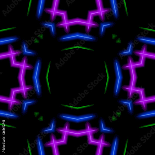 Pattern tile, ornate geometric pattern and abstract colored background