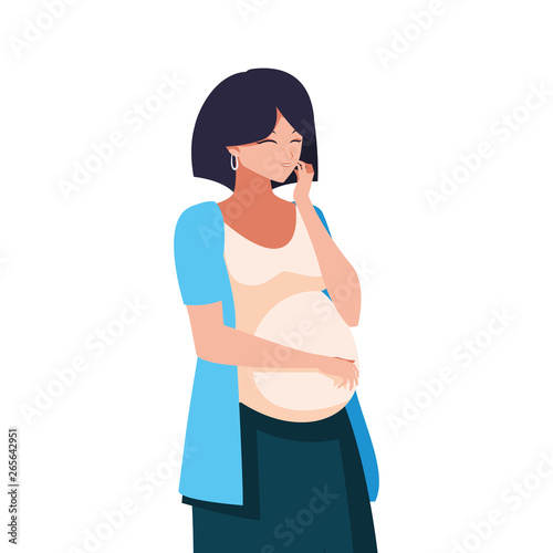 beautiful pregnancy woman character