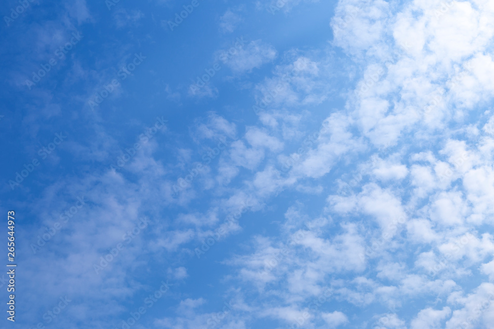Summer blue sky, nature concept background, white cloud over blue sky