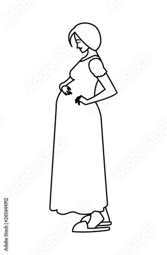 beautiful pregnancy woman character