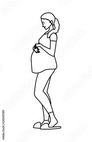 beautiful pregnancy woman character