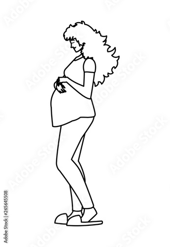 beautiful pregnancy woman character