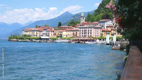Como lake in Italy. Spectacular view on coastal town - Bellagio, Lombardy. Famous Italian recreation zone and popular European travel destination. Summer scenery. photo