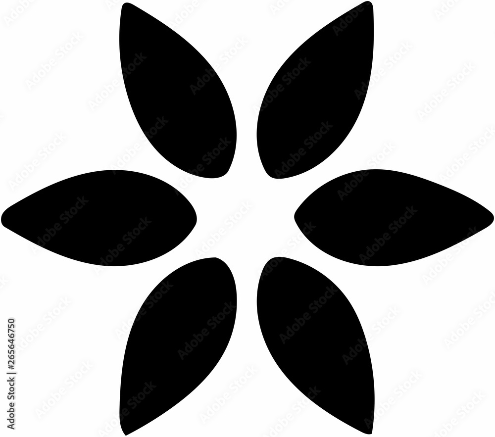 Ornate abstract black symbol on white background Ornate abstract black symbol on white background