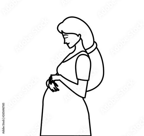 beautiful pregnancy woman character